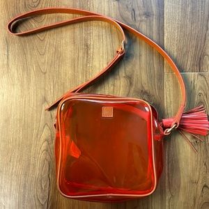 Lacoste square translucent Red cross body PVC bag
